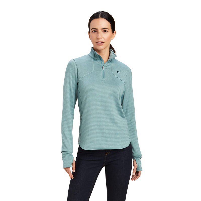 Blusas Ariat Gridwork 1/4 Zip Azules Mujer - Chile 152-IATPJL